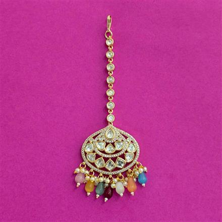 Kundan Moti Tikka With Carat Plating
