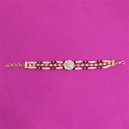 Kundan Moti Bracelet With Gold Plating