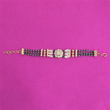 Kundan Moti Bracelet With Gold Plating