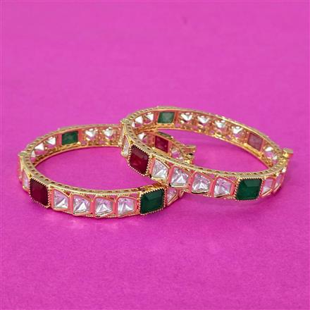 Kundan Openable Bangles With Gold Plating
