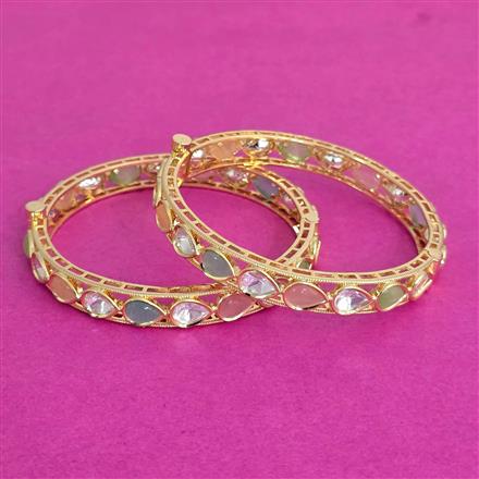 Kundan Openable Bangles With Gold Plating