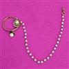 Kundan Moti Nose Ring With Mehndi Plating