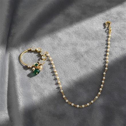 Kundan Moti Nose Ring With Carat Plating