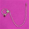 Kundan Moti Nose Ring With Mehndi Plating