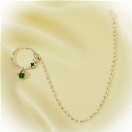 Kundan Moti Nose Ring With Carat Plating