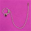 Kundan Moti Nose Ring With Mehndi Plating