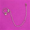 Kundan Moti Nose Ring With Mehndi Plating