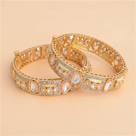 Buy Kundan Openable Bangles With Gold Plating 303082 | Kanhai Jewels