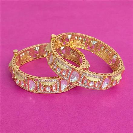 Kundan Openable Bangles With Gold Plating