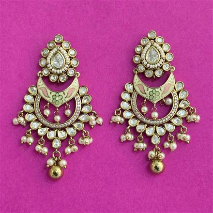 Kundan Meenakari Earring With Mehndi Plating