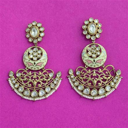 Kundan Meenakari Earring With Mehndi Plating