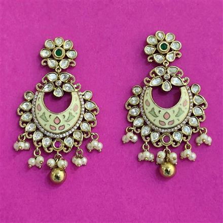 Kundan Meenakari Earring With Mehndi Plating