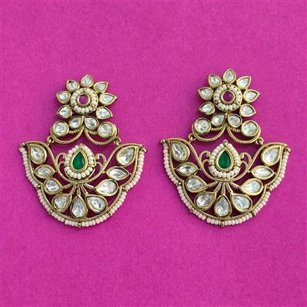 Kundan Classic Earring With Mehndi Plating