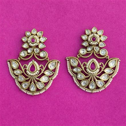 Kundan Classic Earring With Mehndi Plating