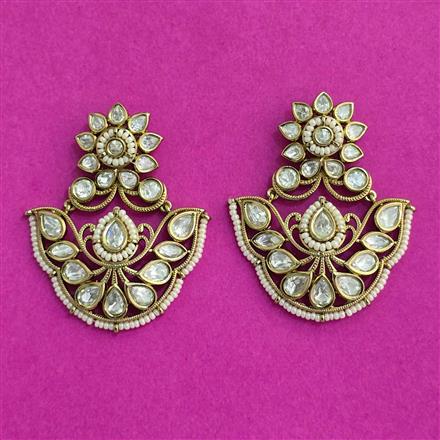 Kundan Classic Earring With Mehndi Plating