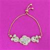 Kundan Mother Of Pearl Bracelet With Gold Plating