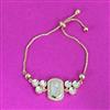 Kundan Mother Of Pearl Bracelet With Gold Plating