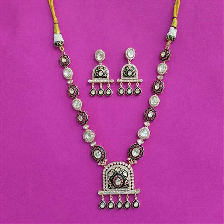 Kundan Meenakari Necklace SetWith Carat Plating