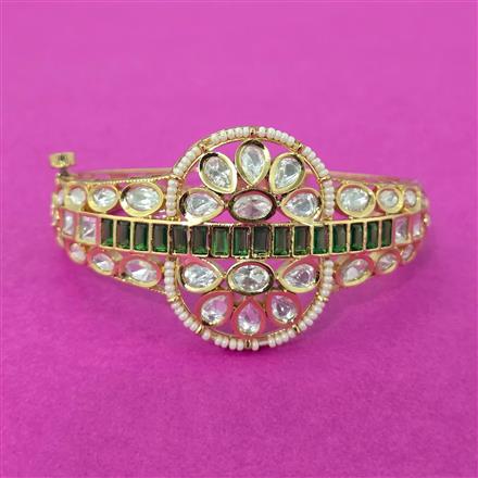 Kundan Openable Kada With Gold Plating