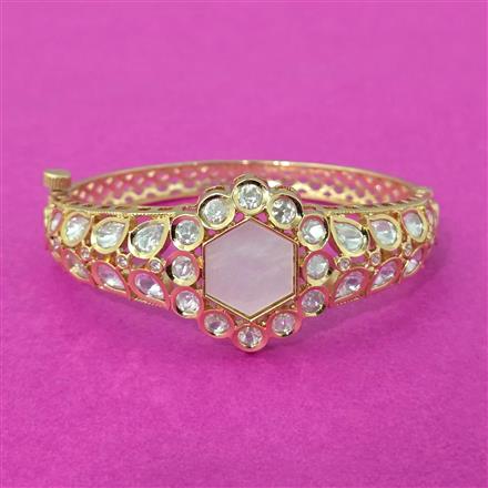 Kundan Openable Kada With Gold Plating