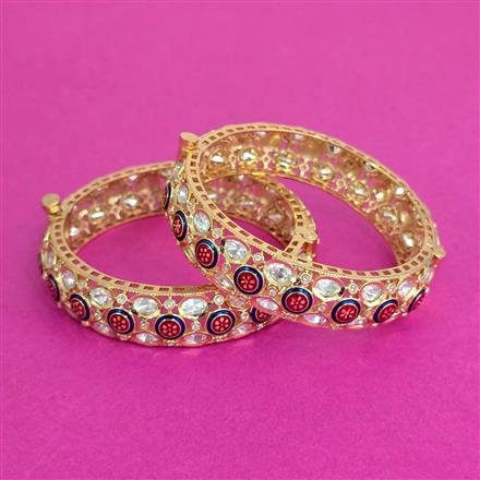 Kundan Meenakari Bangles With Gold Plating