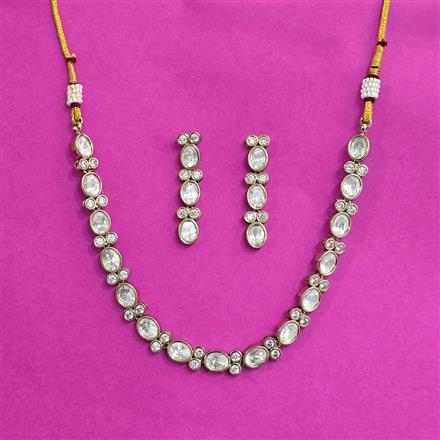 Kundan Delicate Necklace With Mehndi Plating