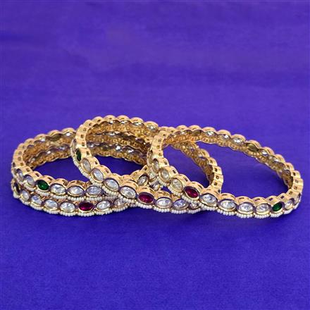 Kundan Classic Bangles With Gold Plating