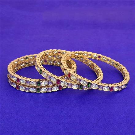 Kundan Classic Bangles With Gold Plating