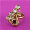 Kundan Adjustable Ring With Gold Plating