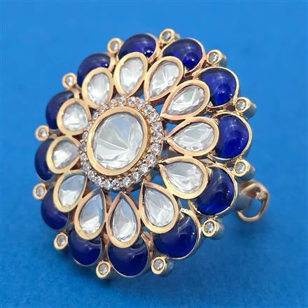 Kundan Adjustable Ring With Carat Gold Plating