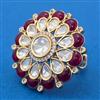 Kundan Adjustable Ring With Carat Gold Plating