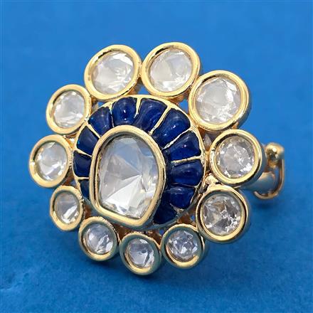 Kundan Adjustable Ring With Carat Gold Plating