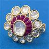 Kundan Adjustable Ring With Carat Gold Plating