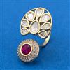 Kundan Adjustable Ring With Carat Gold Plating