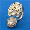 Kundan Adjustable Ring With Carat Gold Plating