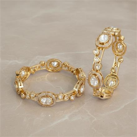 Kundan Openable Bangles With Carat Gold Plating