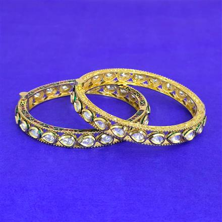Kundan Classic Bangles With Gold Plating