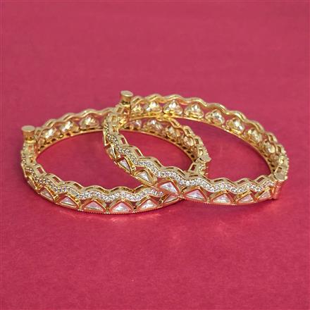 Kundan Openable Bangles With Carat Gold Plating