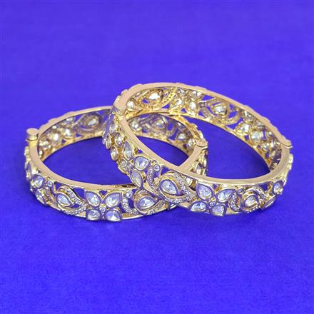 Kundan Openable Bangles With Carat Gold Plating