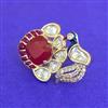 Kundan Adjustable Ring With Carat Gold Plating