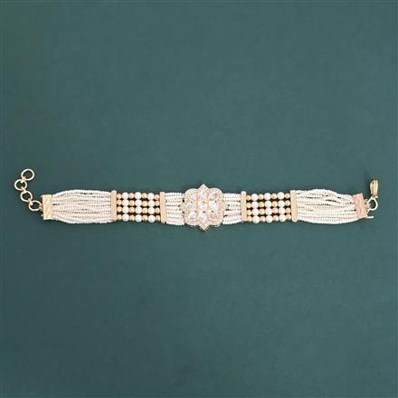 Kundan Moti Bracelet With Gold Plating