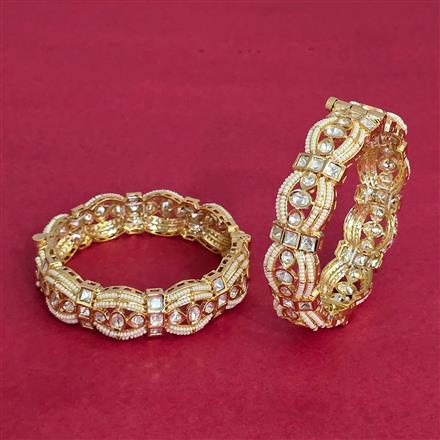 Kundan Moti Bangles With Carat Gold Plating