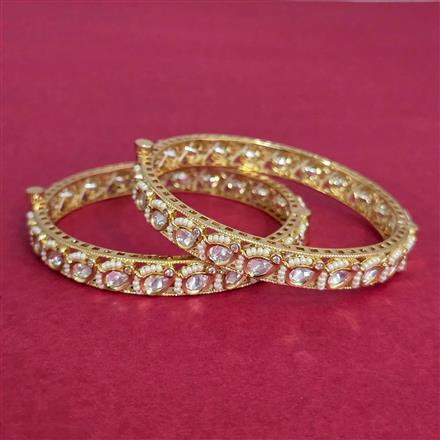 Kundan Moti Bangles With Carat Gold Plating