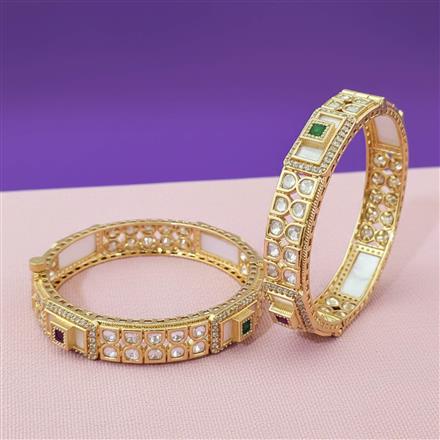 Kundan Openable Bangles With Carat Gold Plating