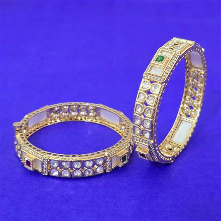 Kundan Openable Bangles With Carat Gold Plating