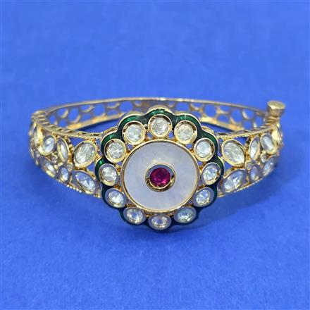 Kundan Openable Kada With Carat Gold Plating