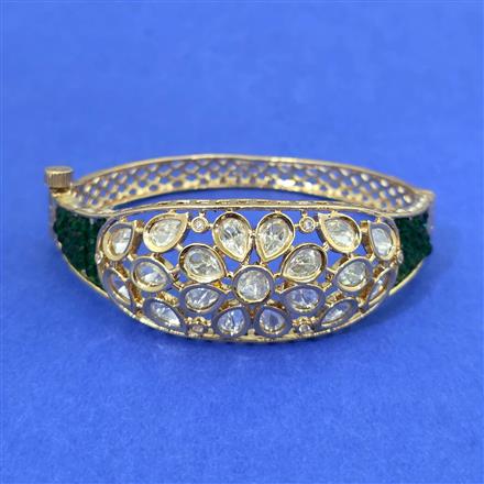 Kundan Openable Kada With Carat Gold Plating
