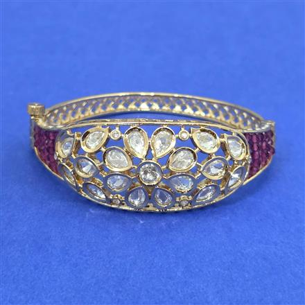 Kundan Openable Kada With Carat Gold Plating