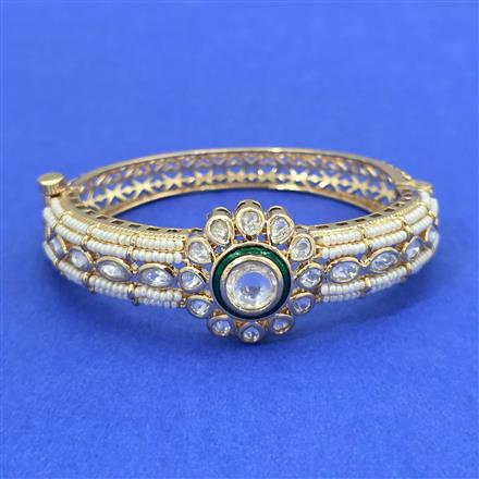 Kundan Openable Kada With Carat Gold Plating
