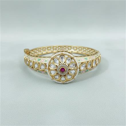 Kundan Openable Kada With Carat Gold Plating